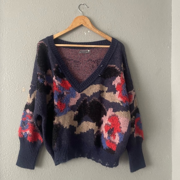 Anthropologie Multicolor V-Neck Sweater - Picture 6 of 12